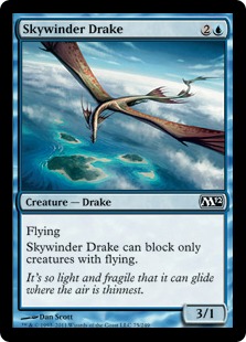 【Foil】《空回りのドレイク/Skywinder Drake》[M12] 青C