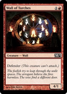 【Foil】《松明の壁/Wall of Torches》[M12] 赤C