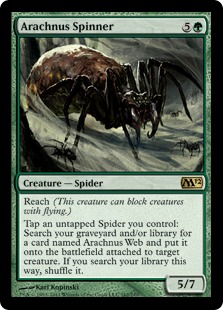 《アラクナスの紡ぎ手/Arachnus Spinner》[M12] 緑R