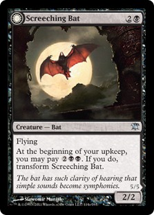 【Foil】《金切り声のコウモリ/Screeching Bat》/《忍び寄る吸血鬼/Stalking Vampire》[ISD] 黒U