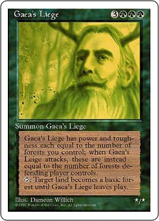 《大地のしもべ/Gaea's Liege》[4ED] 緑R