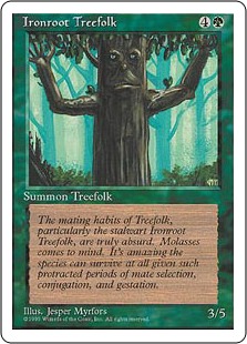 《鉄の根の樹人族/Ironroot Treefolk》[4ED] 緑C