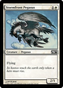 【Foil】《嵐前線のペガサス/Stormfront Pegasus》[M12] 白C