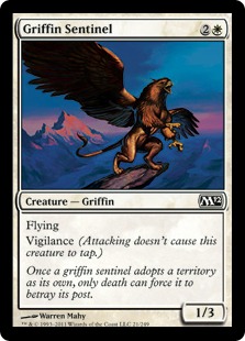 【Foil】《グリフィンの歩哨/Griffin Sentinel》[M12] 白C