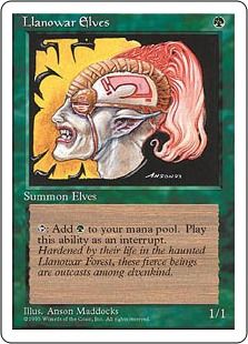 《ラノワールのエルフ/Llanowar Elves》[4ED] 緑C