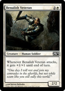 《ベナリアの古参兵/Benalish Veteran》[M12] 白C