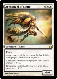 《敵対の大天使/Archangel of Strife》[CMD] 白R