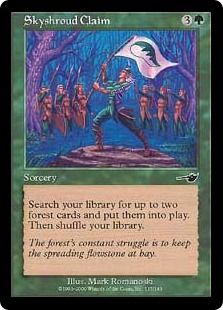 【Foil】《スカイシュラウドの要求/Skyshroud Claim》[NEM] 緑C
