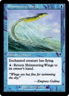 【Foil】《ゆらめく翼/Shimmering Wings》[INV] 青C