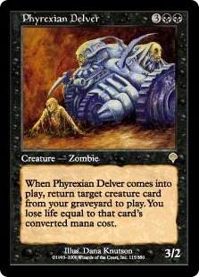【Foil】《ファイレクシアの発掘者/Phyrexian Delver》[INV] 黒R