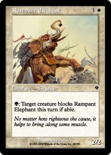 【Foil】《荒ぶる象/Rampant Elephant》[INV] 白C
