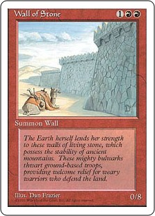 《石の壁/Wall of Stone》[4ED] 赤U