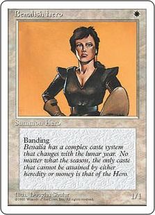 《ベナリアの勇士/Benalish Hero》[4ED] 白C