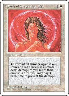 《赤の防御円/Circle of Protection: Red》[4ED] 白C