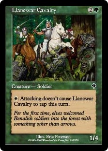 【Foil】《ラノワールの騎兵隊/Llanowar Cavalry》[INV] 緑C