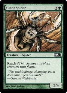 【Foil】《大蜘蛛/Giant Spider》[M12] 緑C