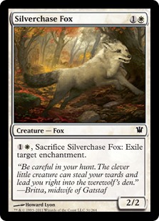 【Foil】《銀筋毛の狐/Silverchase Fox》[ISD] 白C
