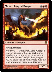 《マナ蓄積のドラゴン/Mana-Charged Dragon》[CMD] 赤R
