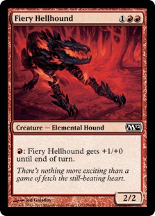 【Foil】《焦熱のヘルハウンド/Fiery Hellhound》[M12] 赤C