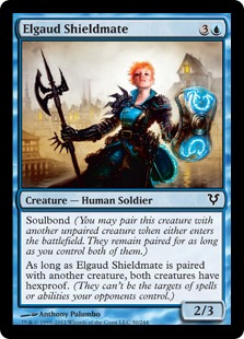 《エルゴードの盾の仲間/Elgaud Shieldmate》[AVR] 青C
