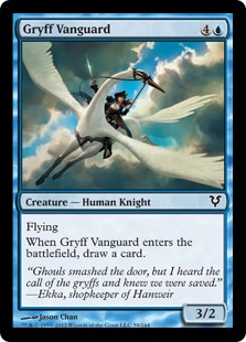 【Foil】《グリフの先兵/Gryff Vanguard》[AVR] 青C
