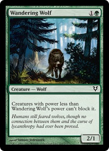 【Foil】《さまよう狼/Wandering Wolf》[AVR] 緑C