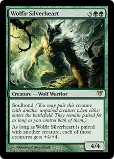 【Foil】《ウルフィーの銀心/Wolfir Silverheart》[AVR] 緑R