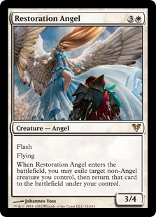 【Foil】《修復の天使/Restoration Angel》[AVR] 白R