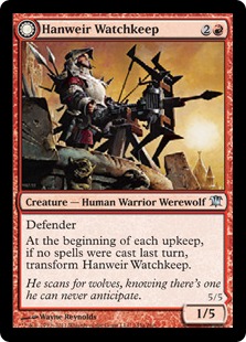 【Foil】《ハンウィアーの砦守り/Hanweir Watchkeep》/《ハンウィアーの災い/Bane of Hanweir》[ISD] 赤U