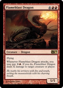 【Foil】《炎破のドラゴン/Flameblast Dragon》[M12] 赤R