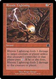 《リスティックの稲妻/Rhystic Lightning》[PCY] 赤C