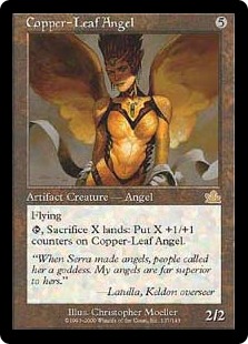 【Foil】《銅箔の天使/Copper-Leaf Angel》[PCY] 茶R
