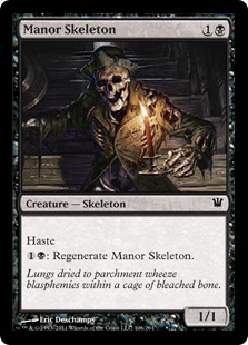 【Foil】《荘園の骸骨/Manor Skeleton》[ISD] 黒C