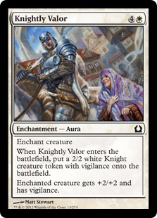 【Foil】《騎士の勇気/Knightly Valor》[RTR] 白C