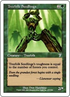 【Foil】《ツリーフォークの若木/Treefolk Seedlings》[7ED] 緑U