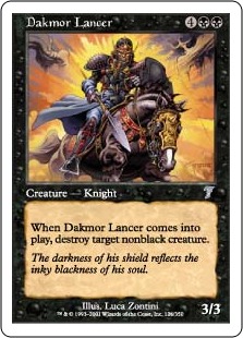 《ダクムーアの槍騎兵/Dakmor Lancer》[7ED] 黒U