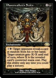 【Foil】《プレインズウォーカーの嘲笑/Planeswalker's Scorn》[PLS] 黒R