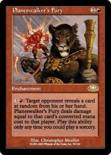 《プレインズウォーカーの憤激/Planeswalker's Fury》[PLS] 赤R