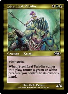 【Foil】《鉄葉の聖騎士/Steel Leaf Paladin》[PLS] 金C
