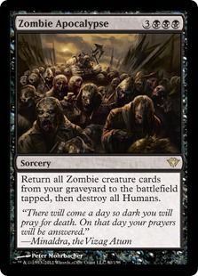 【Foil】《ゾンビの黙示録/Zombie Apocalypse》[DKA] 黒R