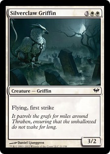 《銀爪のグリフィン/Silverclaw Griffin》[DKA] 白C