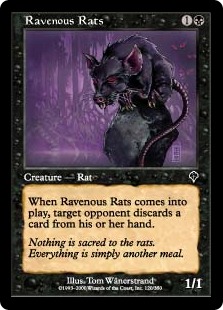 【Foil】《貪欲なるネズミ/Ravenous Rats》[INV] 黒C