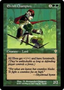 【Foil】《エルフのチャンピオン/Elvish Champion》[INV] 緑R