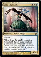 【Foil】《リーヴの空騎士/Lyev Skyknight》[RTR] 金U