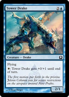 【Foil】《塔のドレイク/Tower Drake》[RTR] 青C