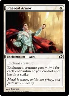 【Foil】《天上の鎧/Ethereal Armor》[RTR] 白C