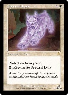 【Foil】《幽体オオヤマネコ/Spectral Lynx》[APC] 白R