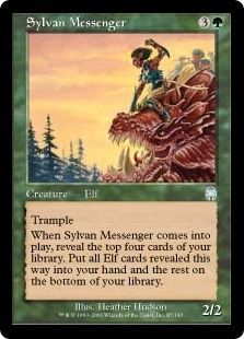 【Foil】《森の伝書使/Sylvan Messenger》[APC] 緑U