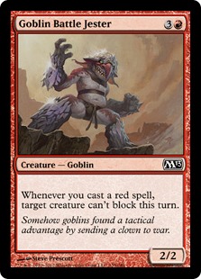 【Foil】《ゴブリンの戦囃し/Goblin Battle Jester》[M13] 赤C