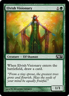 《エルフの幻想家/Elvish Visionary》[M13] 緑C